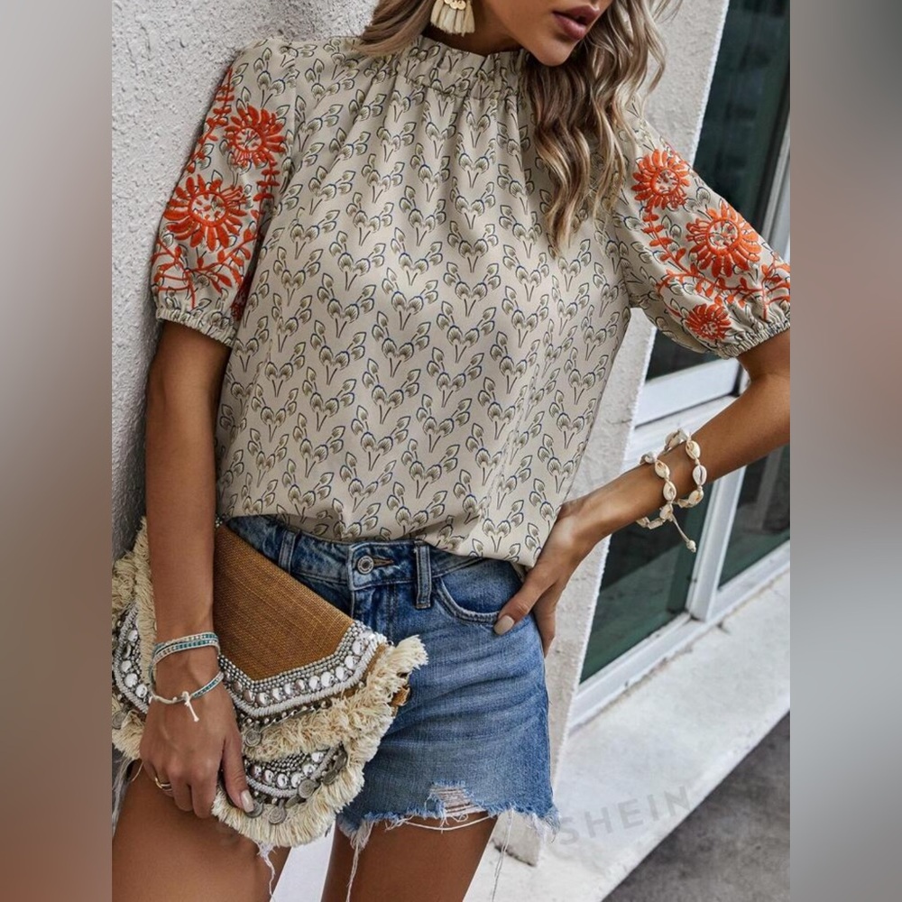 NWOT! Embroidered top